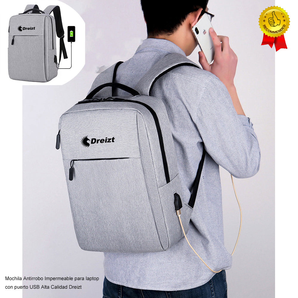 Mochila Antirrobo Impermeable para Laptop con Puerto USB Alta Calidad E Bestprice