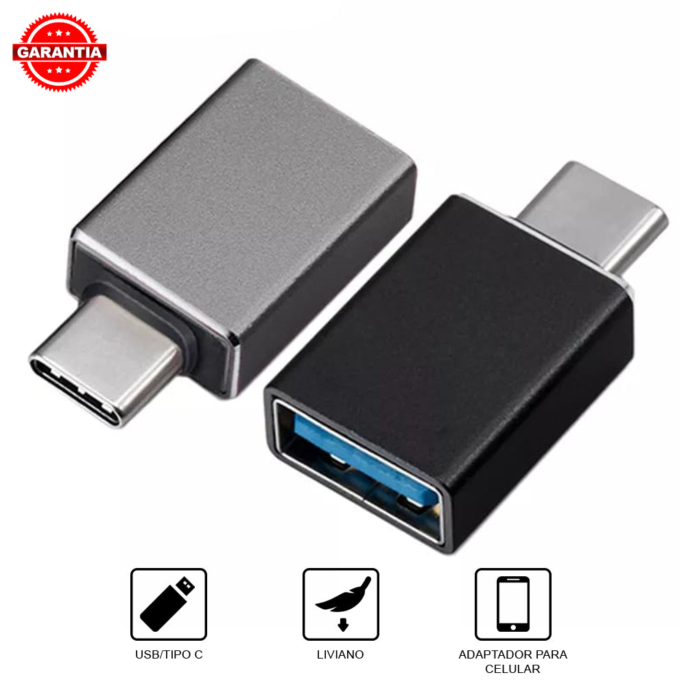 Adaptador USB a Tipo C Adaptador de Cable OTG Convertidor Rápido Profesional