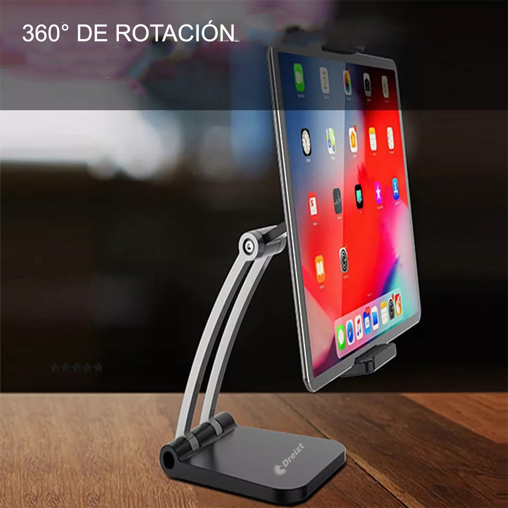 Soporte de Metal Plegable para Tablet Giratorio 360 Grados Ajustable APC230011 Dreizt Blanco