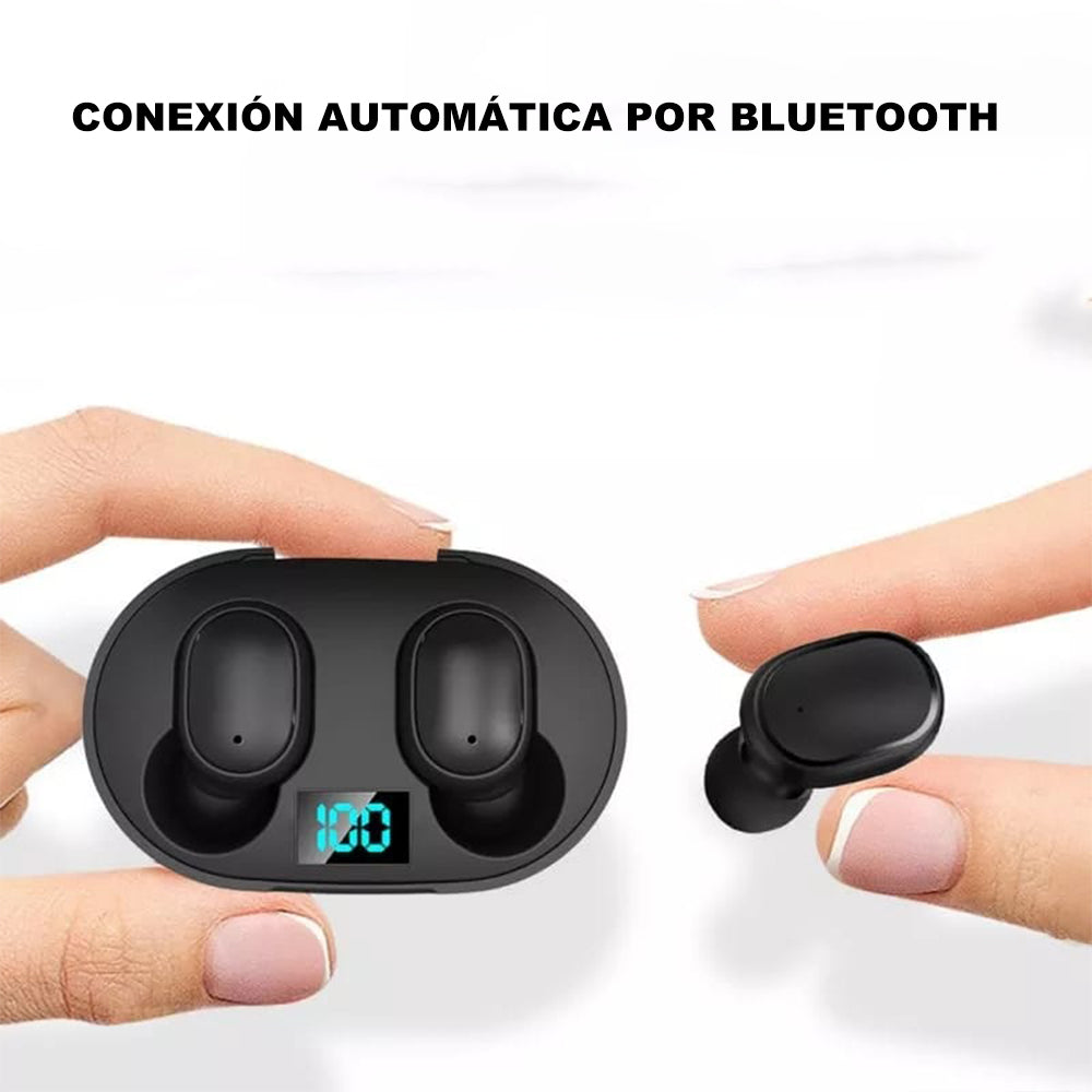 Audífonos Inalámbrico Bluetooth TWS E6S con Estuche Música AU240006 Negro