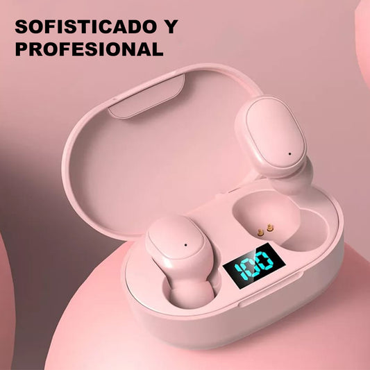 Audífonos Inalámbrico Bluetooth TWS E6S con Estuche Música AU240007 Rosado