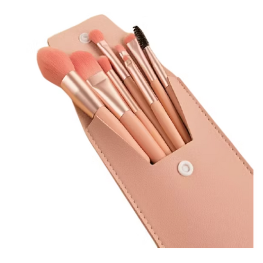 Brochas de Maquillaje KAWAI Set de 8piezas con Estuche