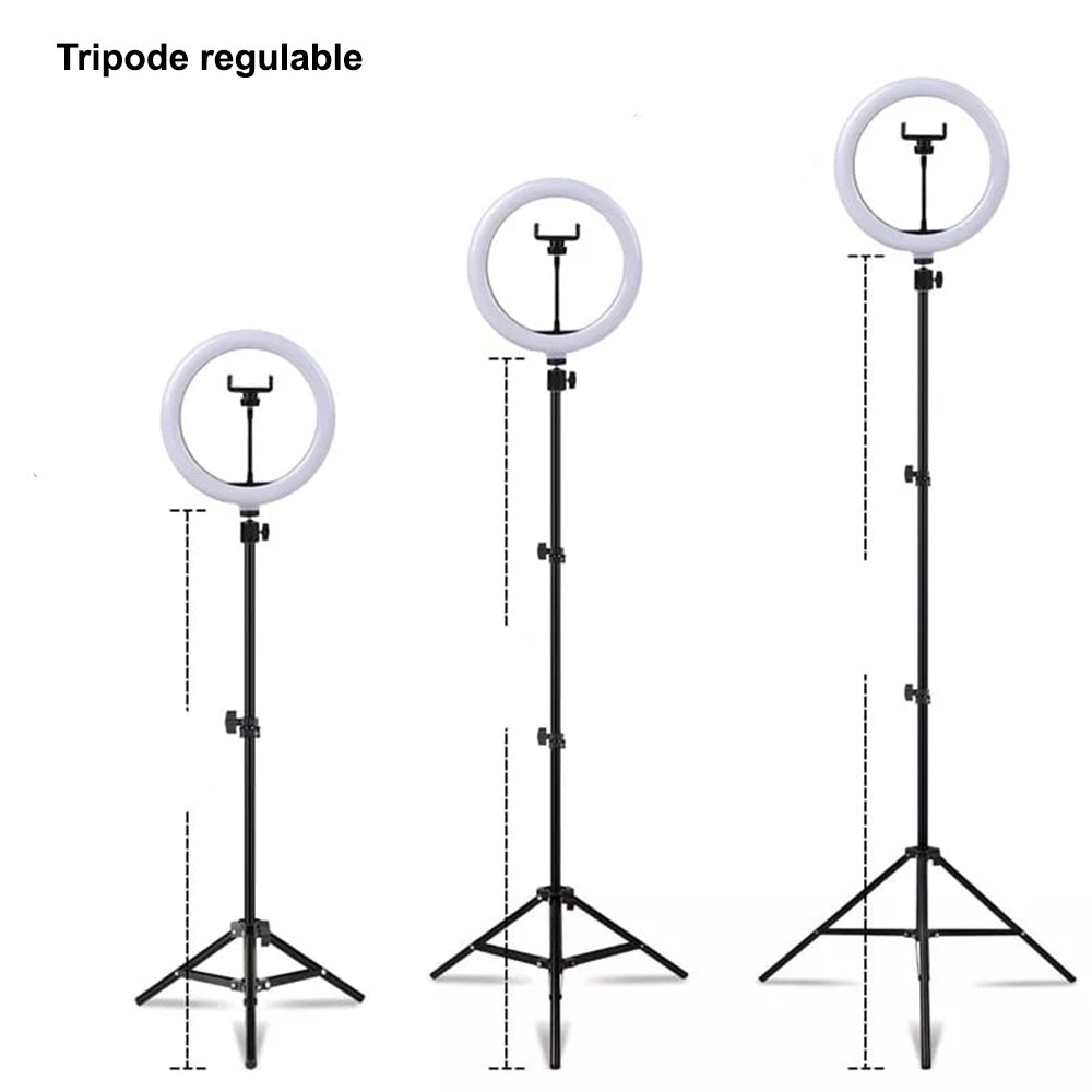 Aro de Luz de 30 cm con Trípode de 2.10 m Mejor Calidad