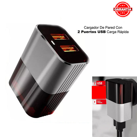 Cargador Adaptador de Pared Dual con 2 Puertos USB Carga Rápida Easy&Home