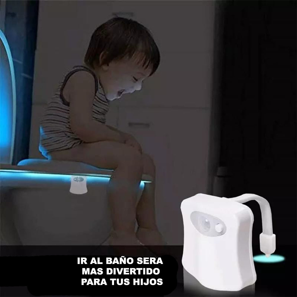 Luz de Inodoro Sensor de Luz Nocturna Led para Baño Niños Adultos Blanco