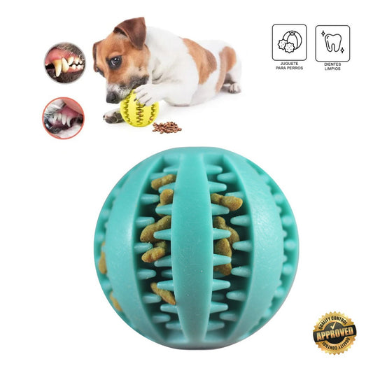 Pelota Interactiva Antiestrés Limpia Dientes para Perros MOS310026 Azul