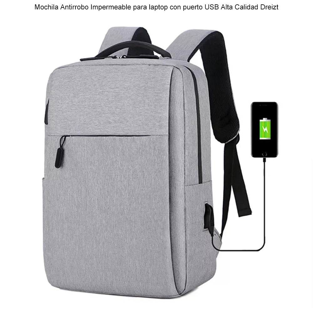 Mochila Antirrobo Impermeable para Laptop con Puerto USB Alta Calidad E Bestprice