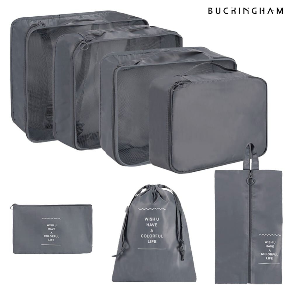 Set de Organizadores para Equipaje Maleta Viaje Gris 8 piezas