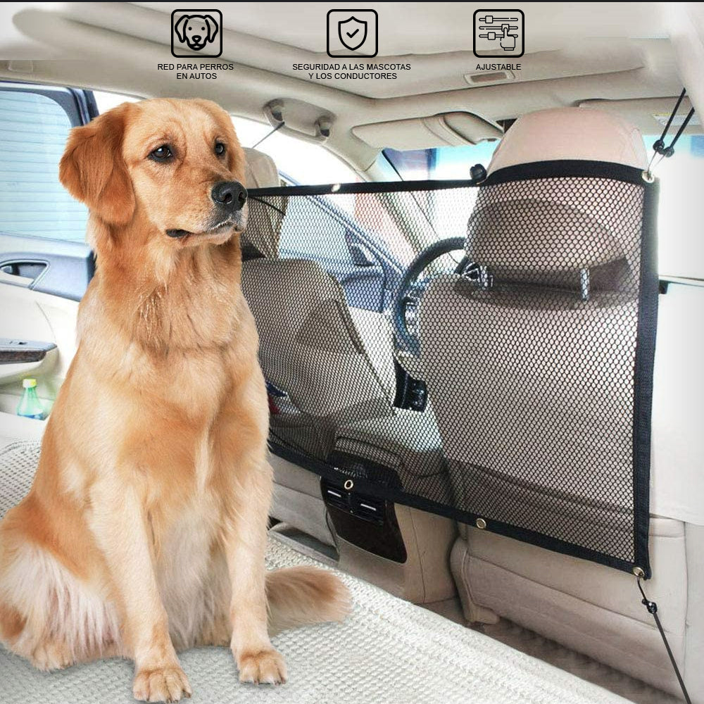 Malla de Seguridad de Perros para Auto de Alta Calidad con Cuerda de Ajustable