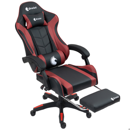 Silla Gamer Ergonómica Dreizt Shine Series Rojo Jam Con Posapies Reclinable