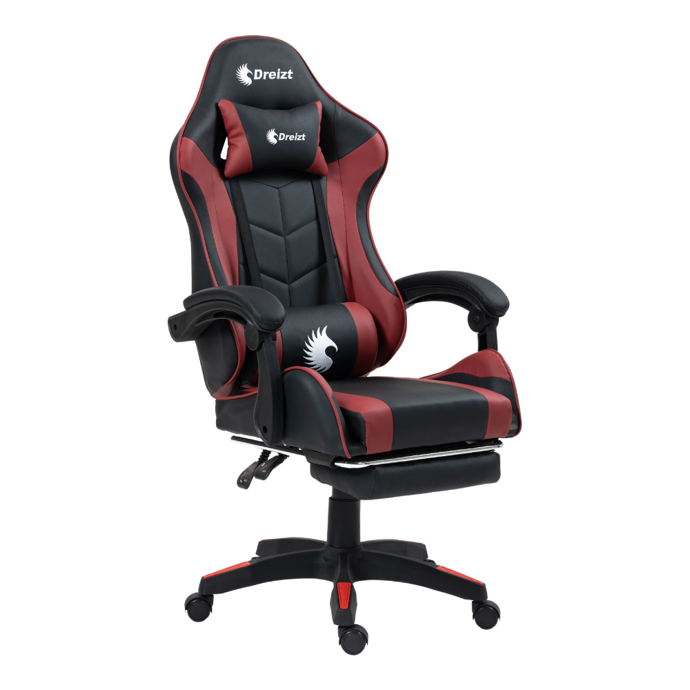 Silla Gamer Ergonómica Dreizt Shine Series Rojo Jam Con Posapies Reclinable