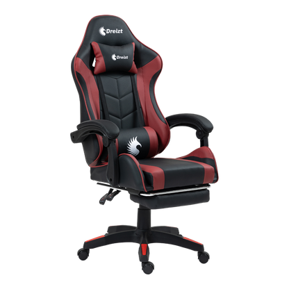 Silla Gamer Ergonómica Dreizt Shine Series Rojo Jam Con Posapies Reclinable