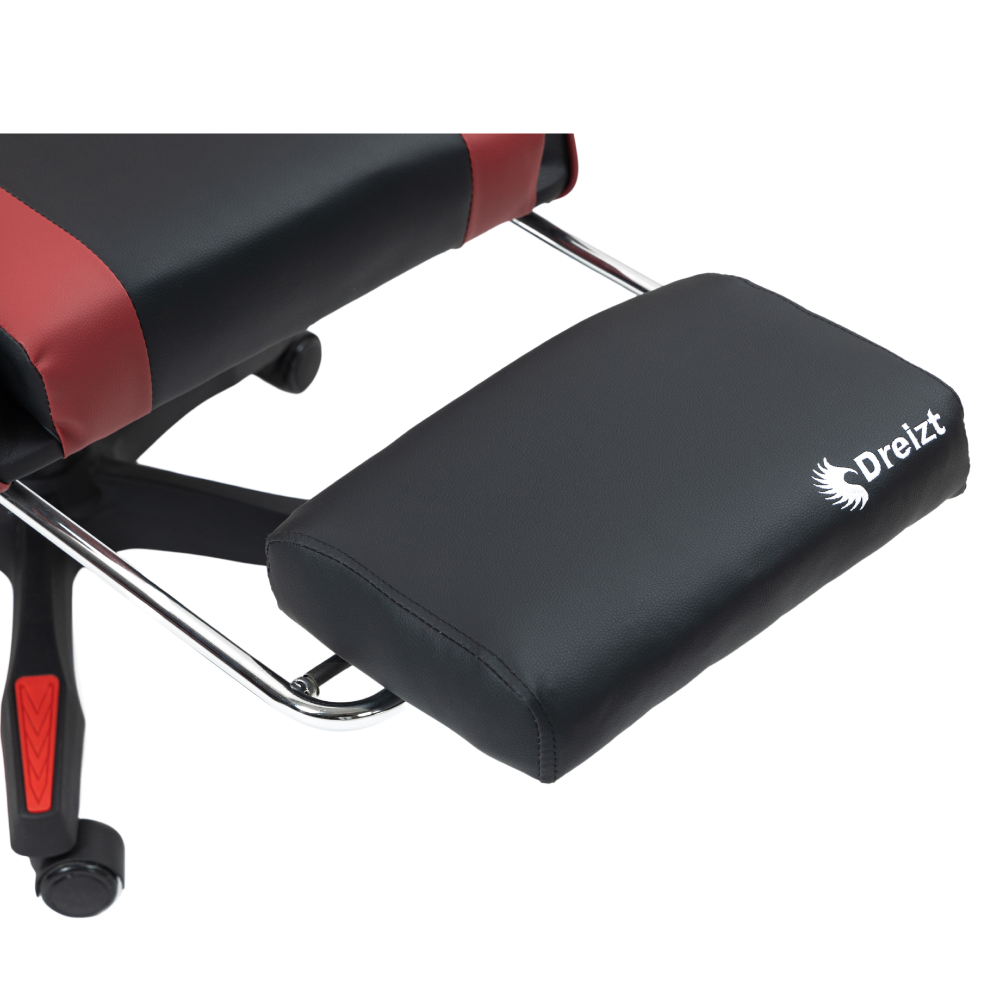 Silla Gamer Ergonómica Dreizt Shine Series Rojo Jam Con Posapies Reclinable