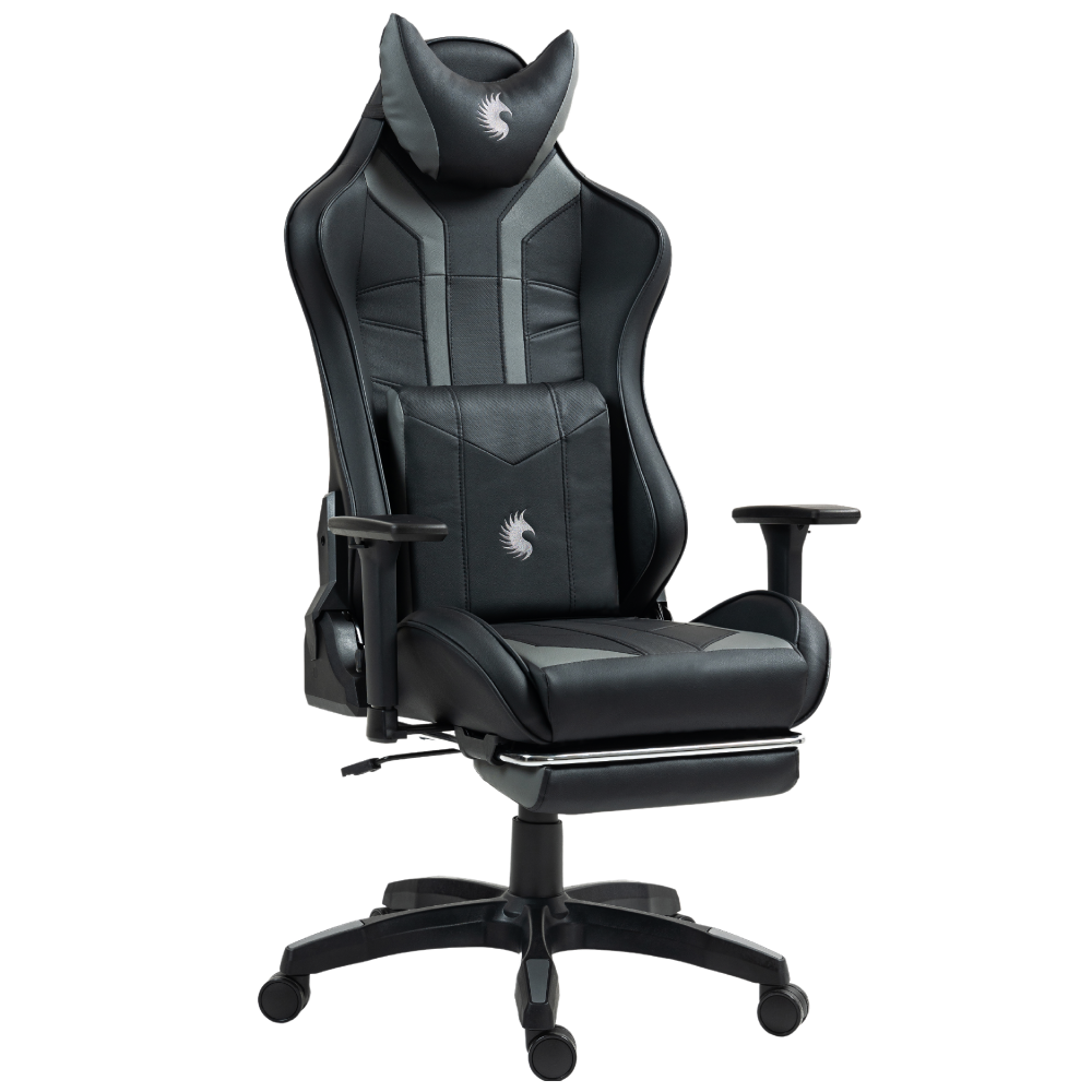 Silla Gamer Dreizt Devil Series Negro Pro 180° Reclinable Alta Calidad Con Posapies