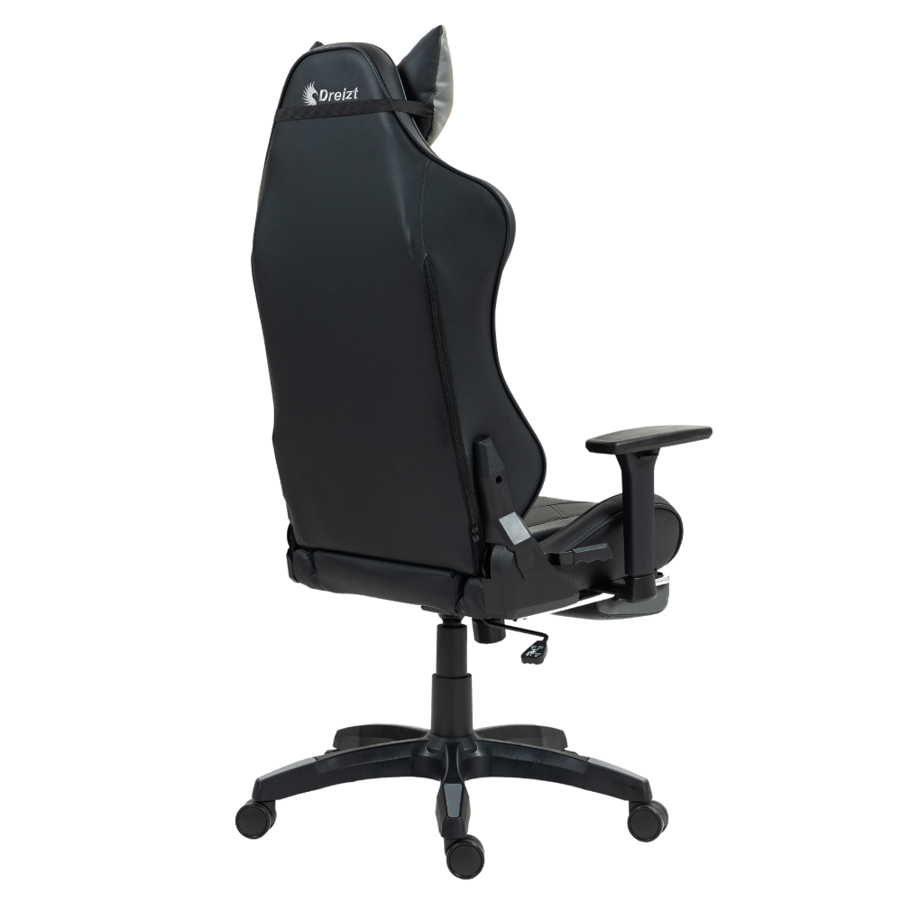 Silla Gamer Dreizt Devil Series Negro Pro 180° Reclinable Alta Calidad Con Posapies