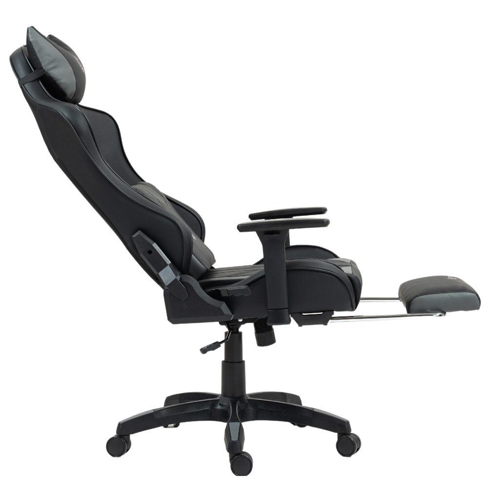 Silla Gamer Dreizt Devil Series Negro Pro 180° Reclinable Alta Calidad Con Posapies