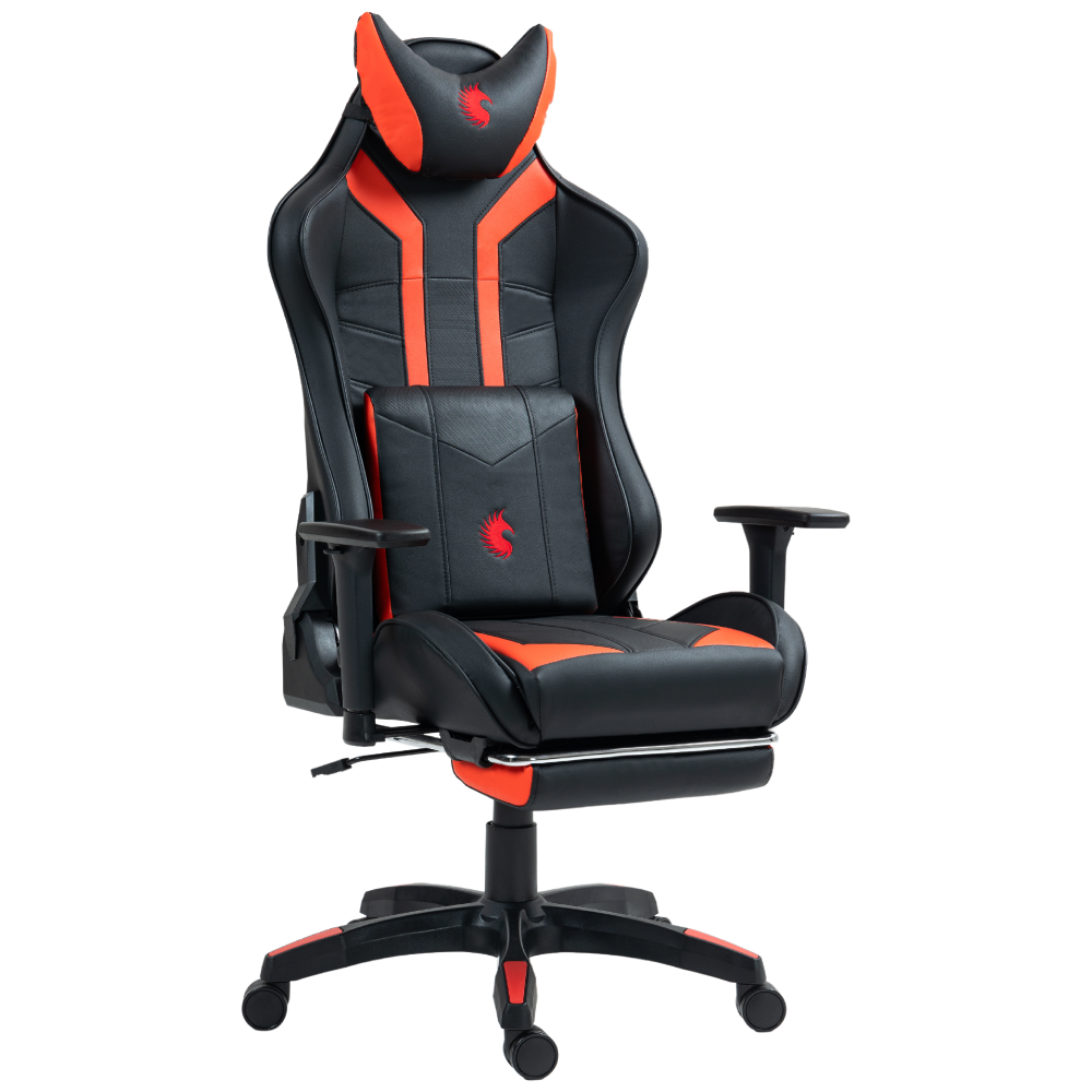 Silla Gamer Dreizt Devil Series Rojo Pro 180° Reclinable Alta Calidad Con Posapies