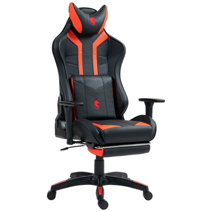 Silla Gamer Dreizt Devil Series Rojo Pro 180° Reclinable Alta Calidad Con Posapies