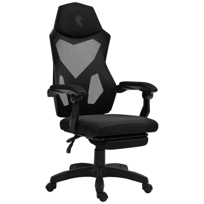 Silla Gamer Ergonómica Dreizt Mesh XL Negro Con Posapies Reclinable