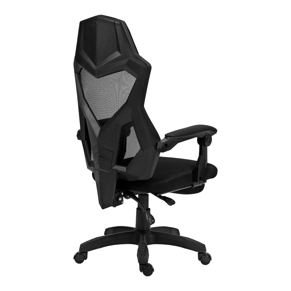 Silla Gamer Ergonómica Dreizt Mesh XL Negro Con Posapies Reclinable