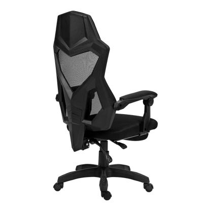 Silla Gamer Ergonómica Dreizt Mesh XL Negro Con Posapies Reclinable