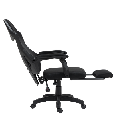 Silla Gamer Ergonómica Dreizt Mesh XL Negro Con Posapies Reclinable