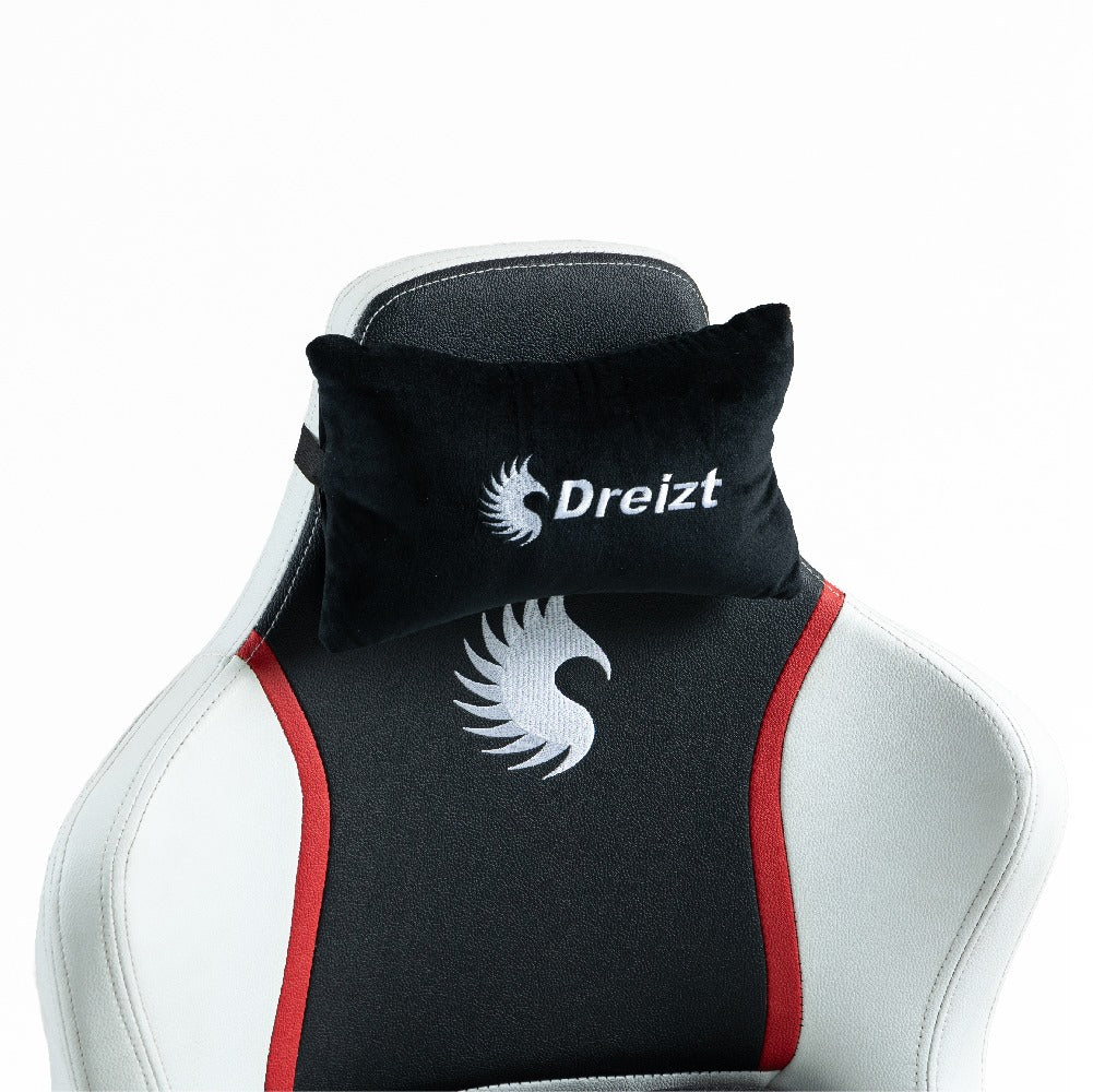 Silla Gamer Dreizt Titan Series Blanca Premium Almohadilla Inteligente Reclinable Gas Lift Clase 5