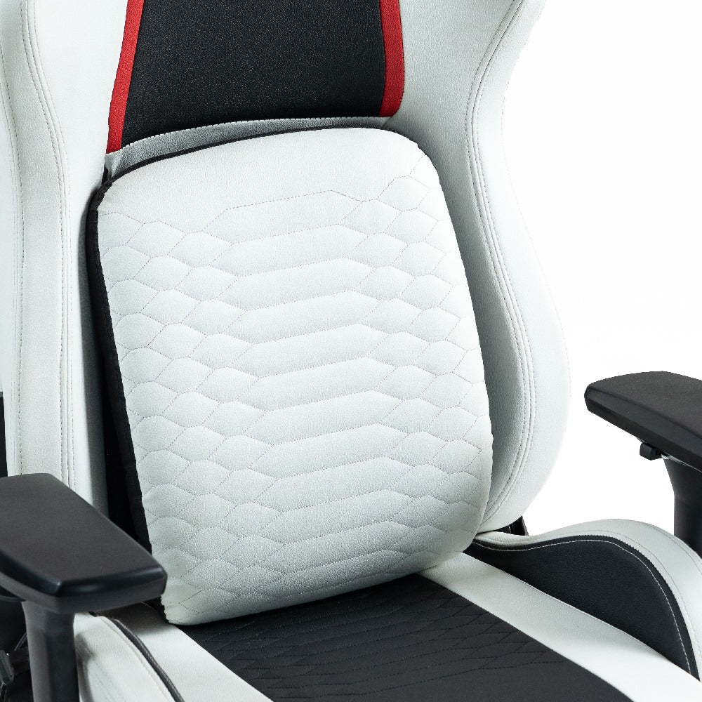 Silla Gamer Dreizt Titan Series Blanca Premium Almohadilla Inteligente Reclinable Gas Lift Clase 5