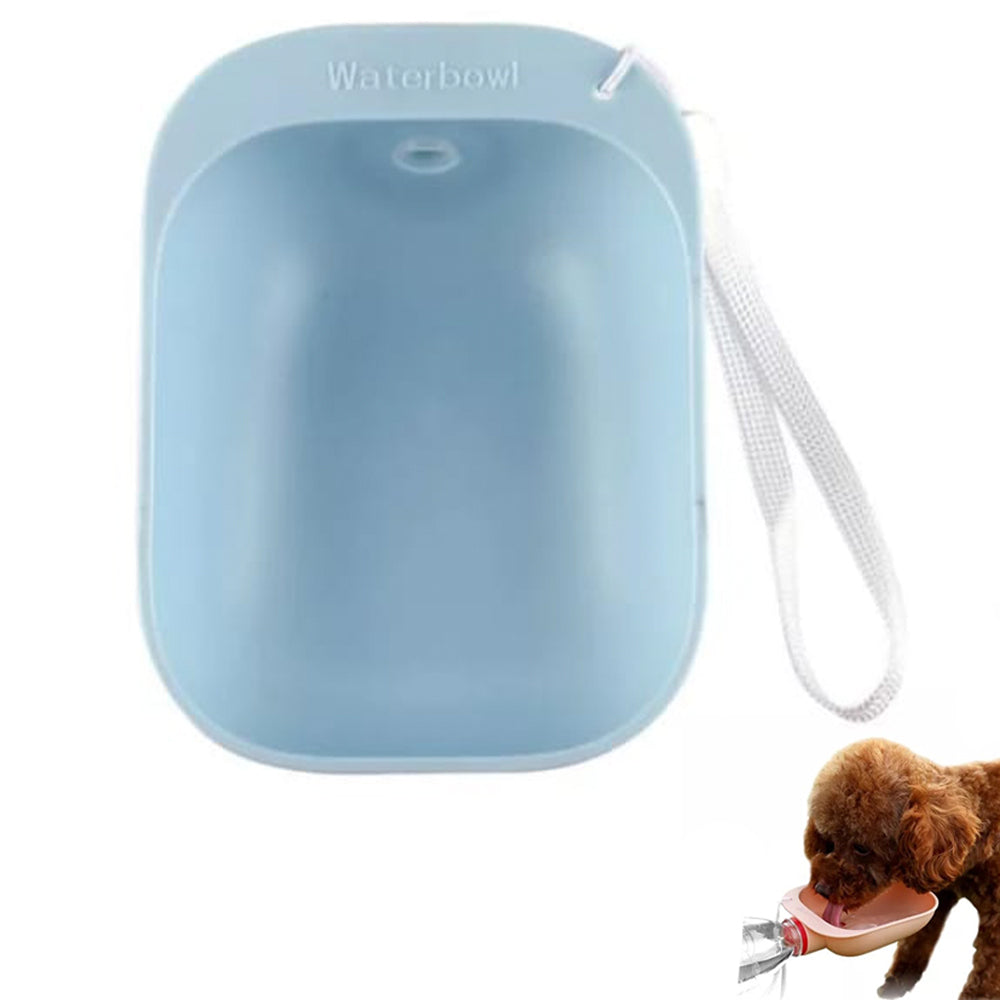 Bebedero Botella de Agua Portátil de Viaje para Perro Gato Mascota Azul