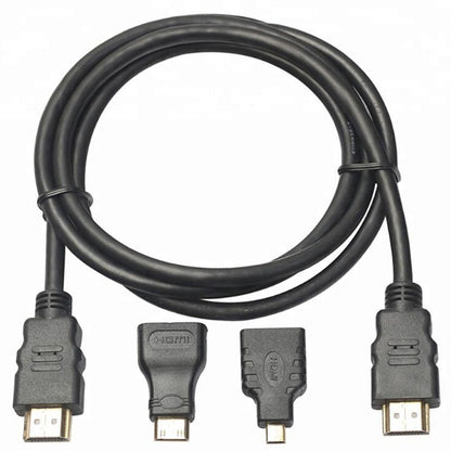 Cable Hdmi 3 en 1 con Adaptador Mini y Micro Hdmi 1.5 Metros