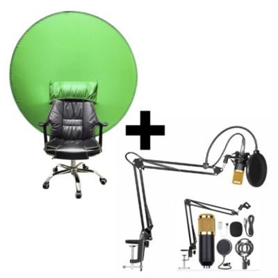 Combo Pantalla Verde Portátil para Silla Interlud + Micrófono Bm800 Dreizt