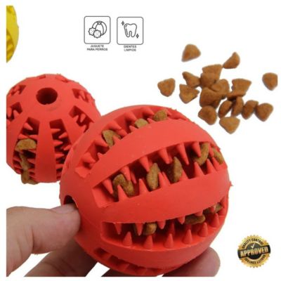 Pelota Interactiva Antiestrés Limpia Dientes para Perros MOS310023 Amarillo