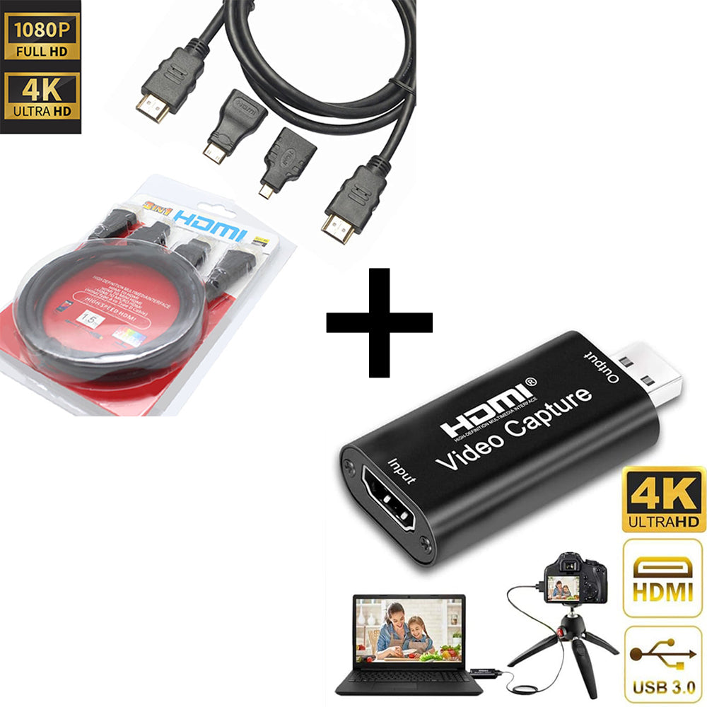 HDMI Usb 4k Capturador de Video Interlud + Cable HDMI 3 en 1