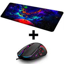 Combo Gamer Mousepad Galaxia XL 80cm x 30cm + Mouse D7200 RGB PRO Dreizt