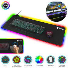 Combo Gamer Mousepad Dreizt RGB Multicolor XL 80cm x 30cm + Mouse Gamer Profesional D7200 PRO RGB