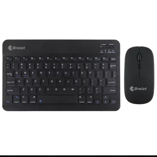 Kit Teclado y Mouse Inalámbrico Bluetooth Multidipositivo Dreizt DT100 Negro