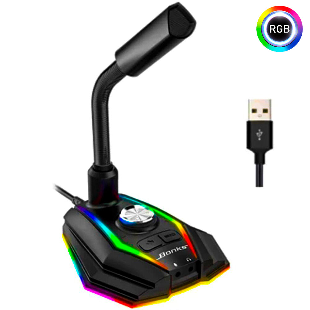 Micrófono D9000 PRO RGB Gamer Estudio de Grabación y para PC