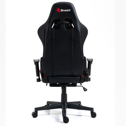 Silla Gamer Dreizt Apolo Series Rojo Pro 180° Reclinable Alta Calidad con Posapies